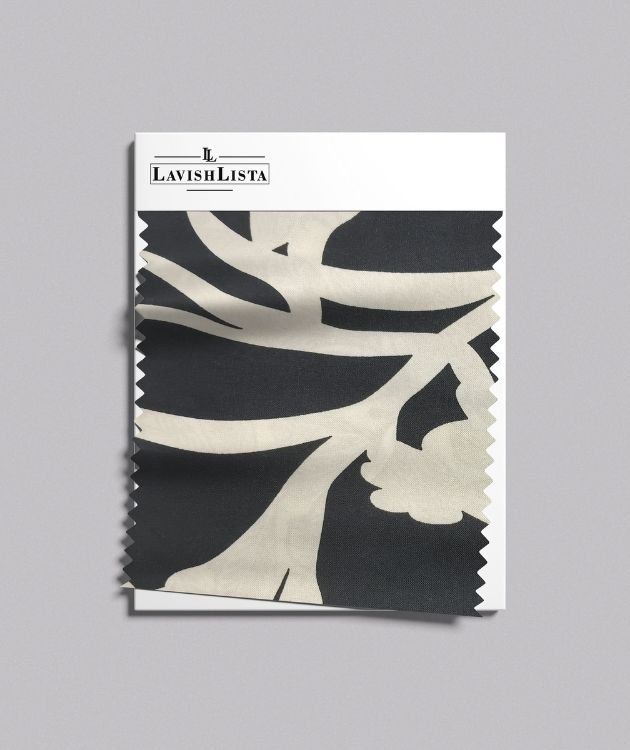 Black and white rayon fabric