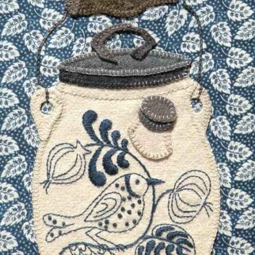 Blue color Applique Embroidery Fabric