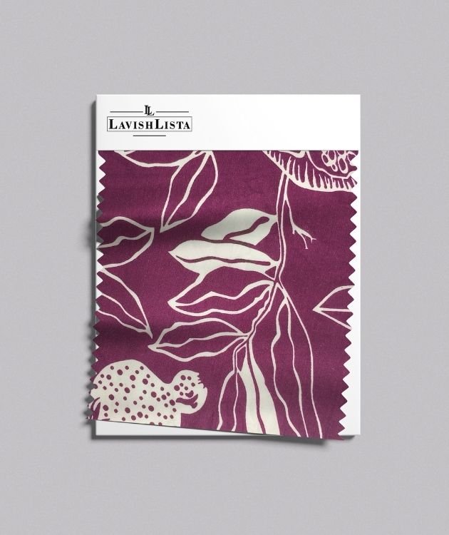 Cotton blend botanical print fabric