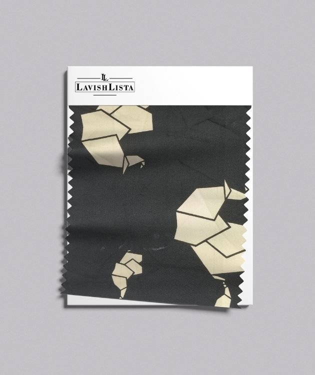 Cotton blend fabric with geometric print