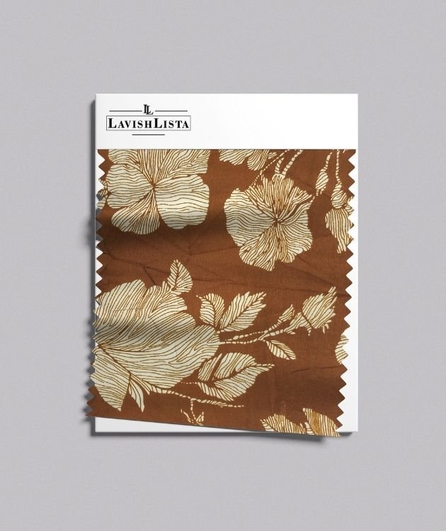 Cotton blend floral print fabric