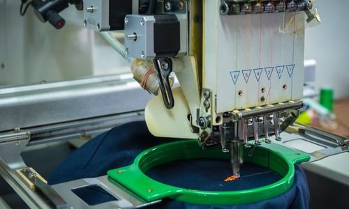 Embroidery fabric with machine