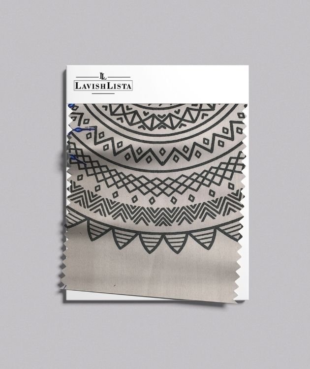 Geometric mandala cotton blend fabric