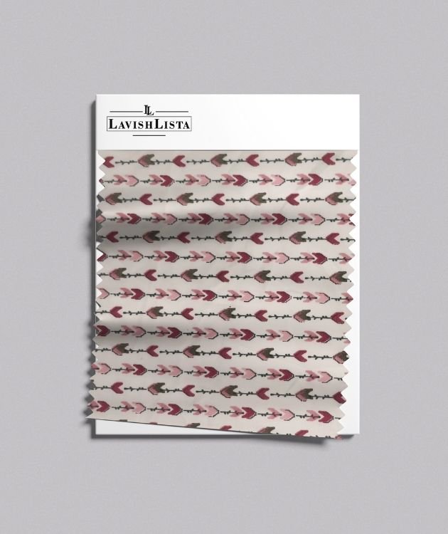 Heart floral printed cotton blend fabric for kurtis