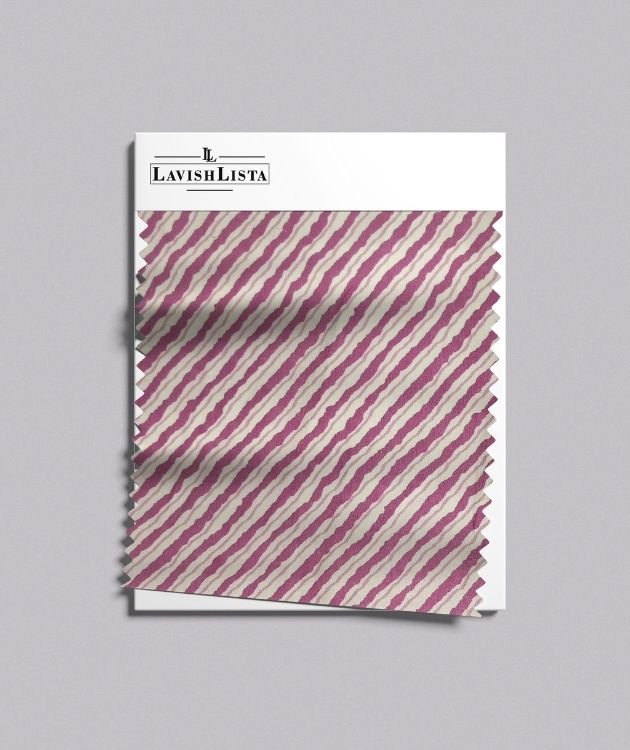 Pink striped cotton blend fabric
