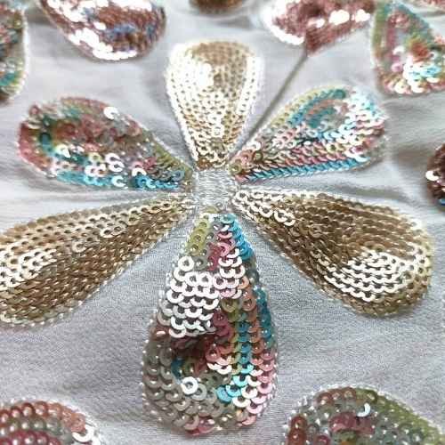 Sequin Embroidery Flower Fabric