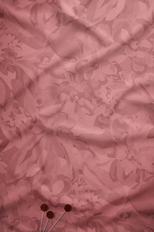 Monotone abstract floral digital print fabric in rose tone
