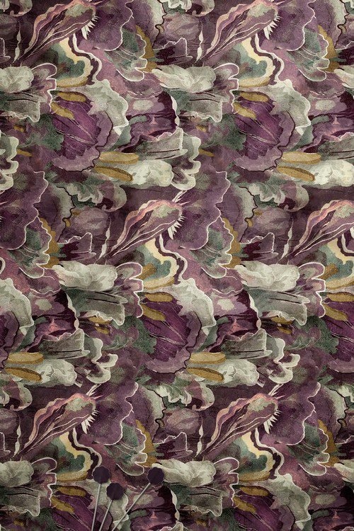 Luxury watercolor floral digital print in purple tones