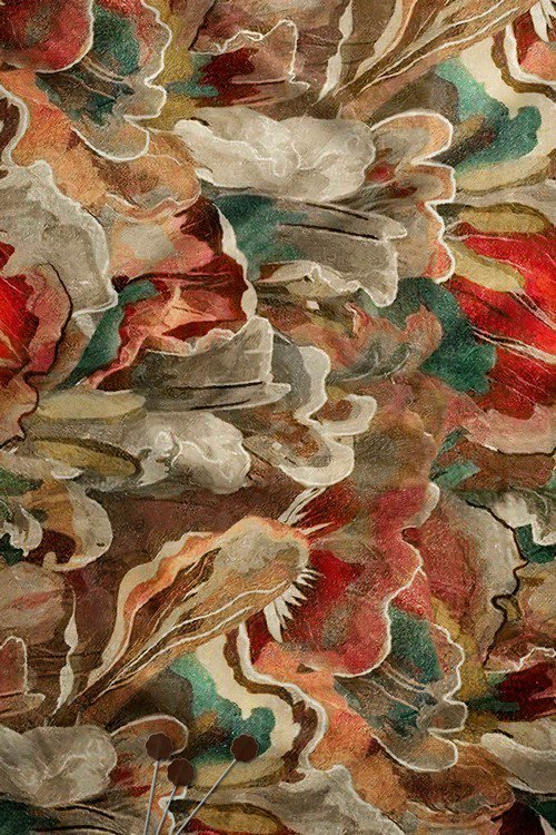 Artistic abstract floral digital print fabric