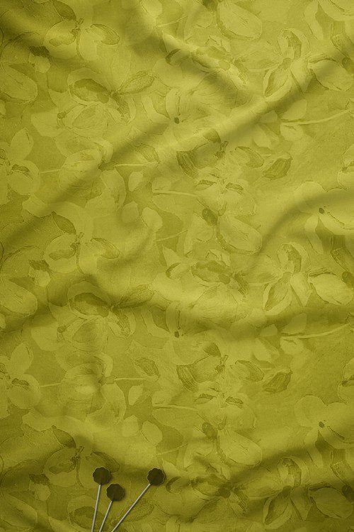 Subtle olive floral digital print fabric