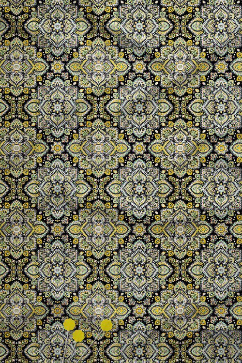 Olive paisley medallion digital print fabric