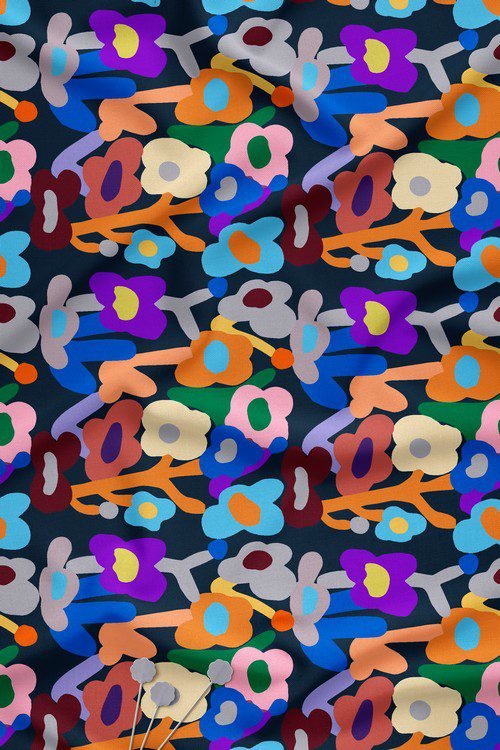 Abstract Floral Digital Print Fabric