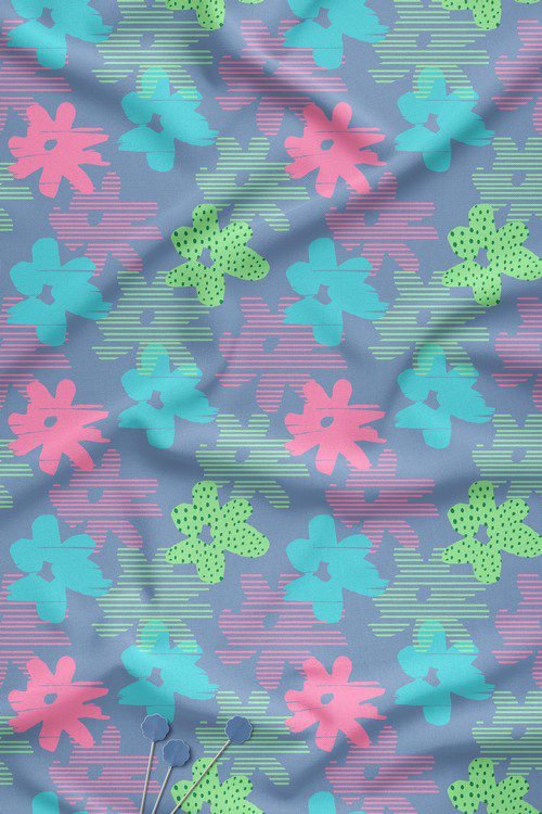 Abstract Floral Statement Digital Print Fabric