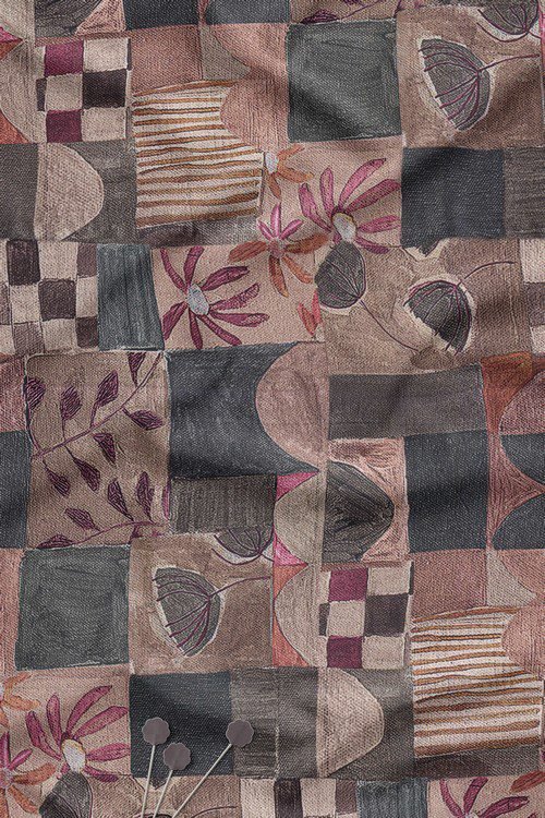 Abstract Patchwork Contemporary Digital Print Fabric