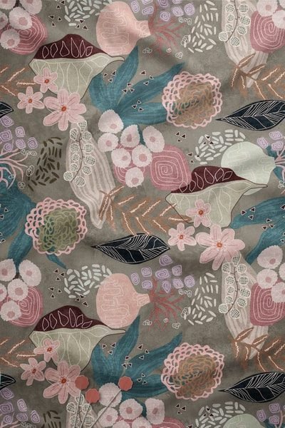 Abstract floral print fabric