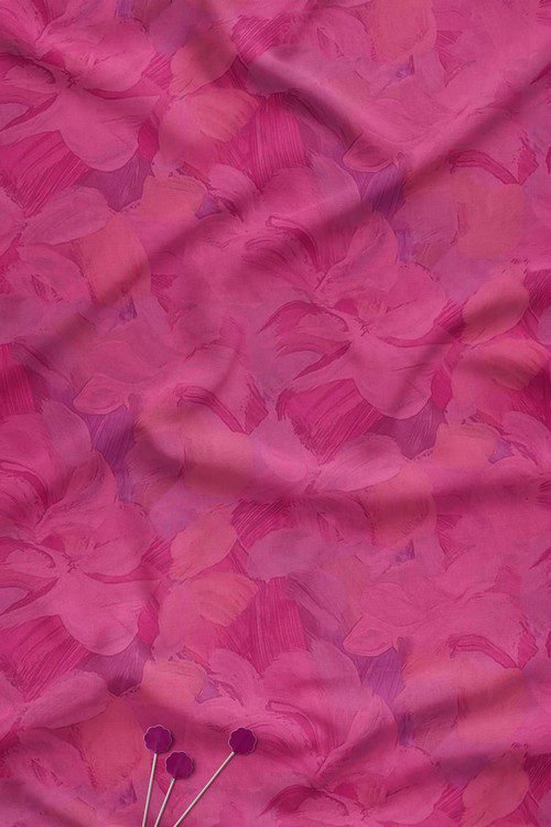 Abstract watercolor digital print fabric in pink tones