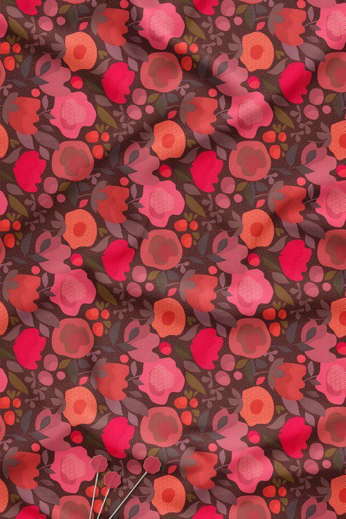 Bold Contemporary Floral Digital Print Fabric