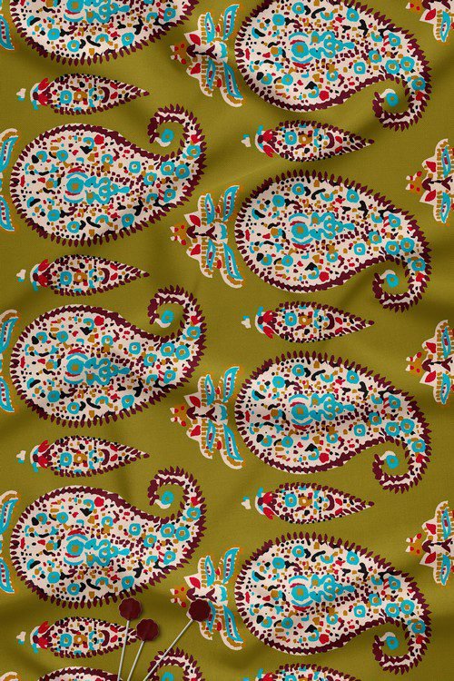 Bold Paisley Digital Print Fabric