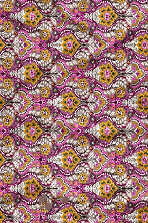 Bold ornamental floral digital print fabric