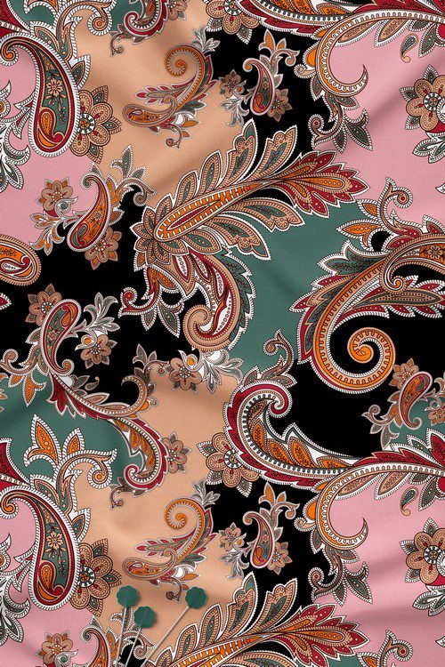 Bold paisley contemporary digital print fabric