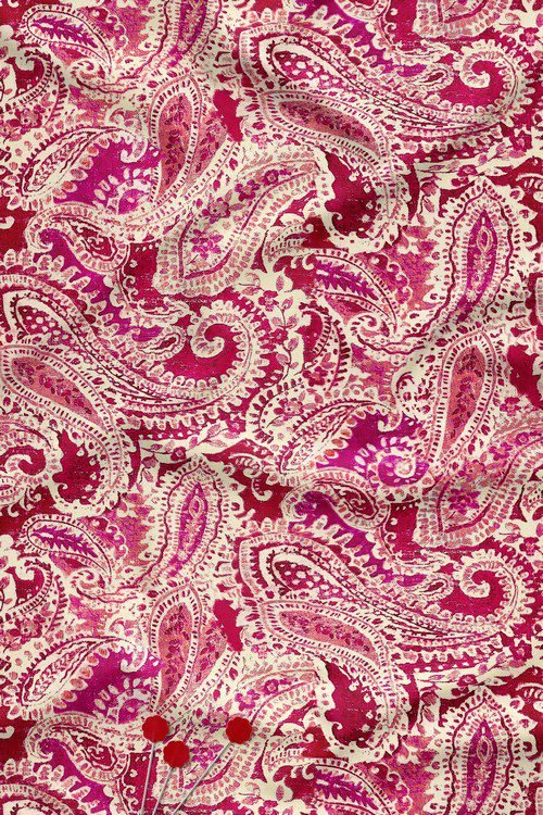 Bold pink paisley digital print fabric