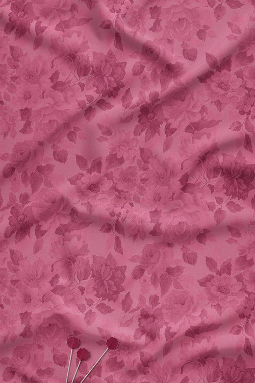 Monochrome Rose Floral Digital Print Fabric