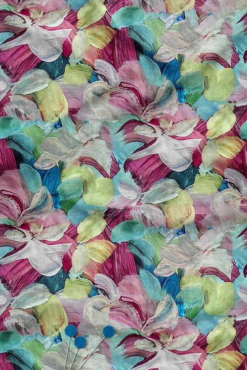 Multicolor watercolor floral digital print fabric