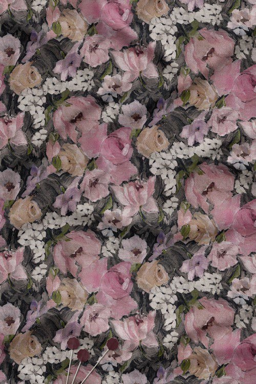 Muted Watercolor Floral Digital Print Fabric