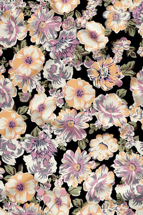 Pastel Bloom Watercolor Floral Digital Print Fabric