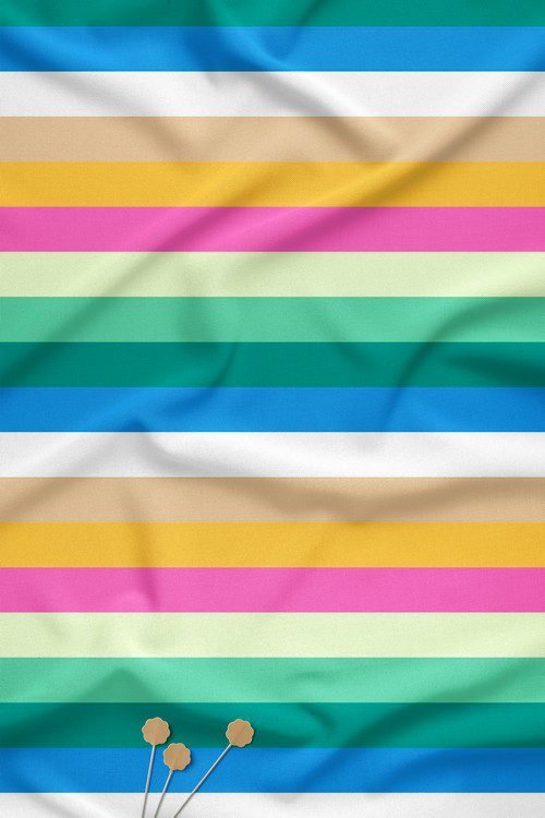 Soft Pastel Horizontal Stripe Digital Print Fabric