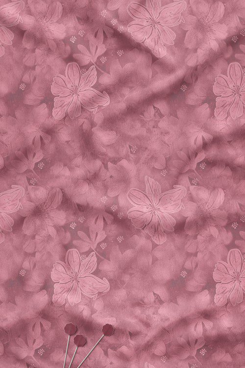 Soft pink watercolor floral digital print fabric