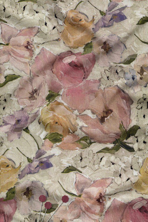 Watercolor Floral Digital Print Fabric