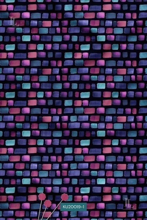 Geometric Digital Print Fabric with Bold Multicolor Block Pattern