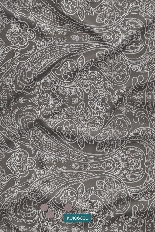 Ethnic paisley all-over printed fabric in elegant traditional design