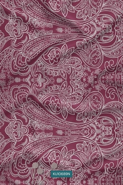 Contemporary paisley digital printed fabric