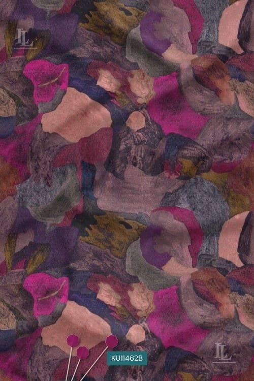 Multicolor abstract watercolor printed fabric