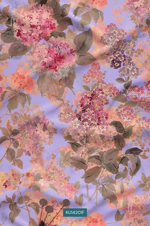 Lavender watercolor hydrangea floral print