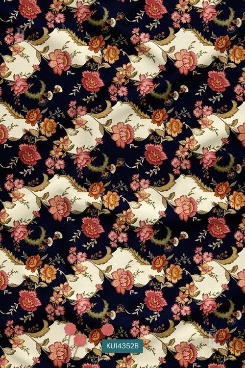Black vintage floral print with ornate botanical bouquets
