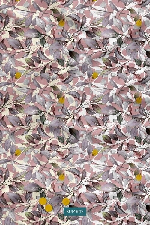 Pastel floral botanical printed on dusty pink base