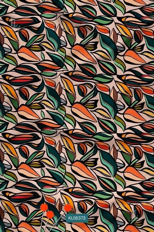 Contemporary geometric leaf print pattern