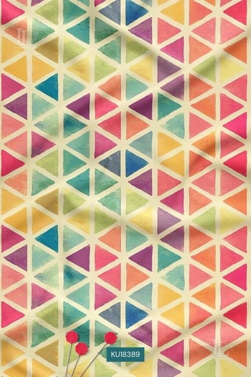 Multi-color watercolor triangle geometric digital print
