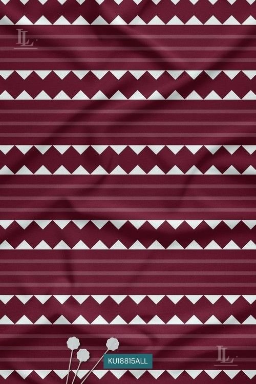 Maroon geometric stripe and triangle print