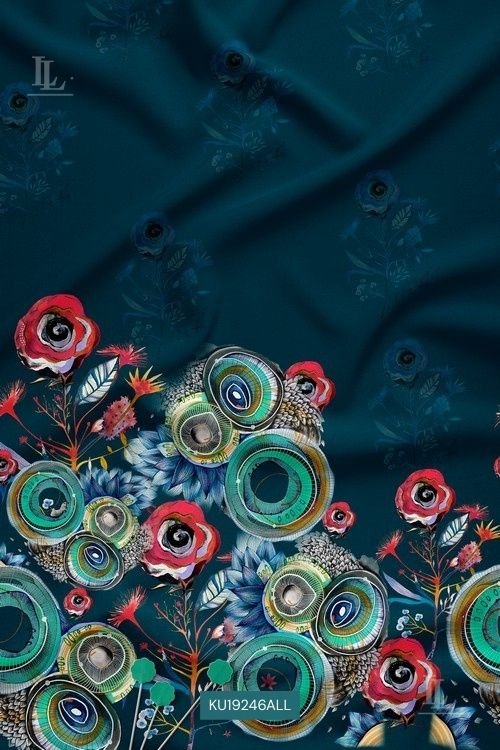 Circular motifs reminiscent of peacock feathers