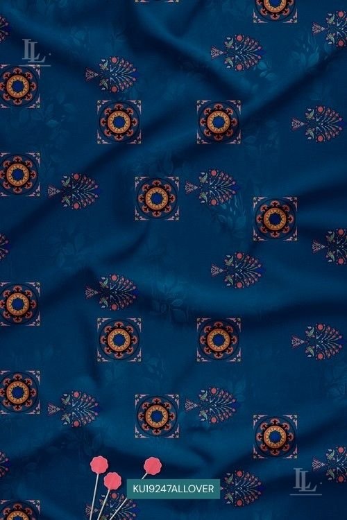 Ornamental medallions and stylized floral tree motifs