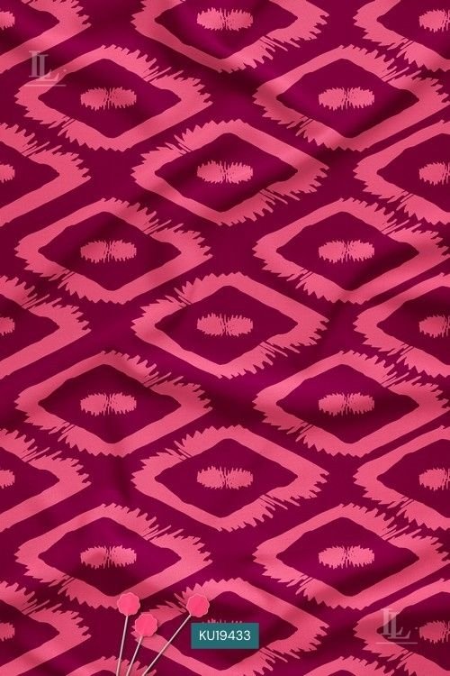 Magenta and pink ikat diamond geometric print