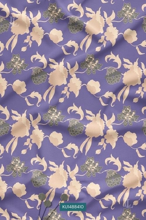 Lavender Contemporary Floral Digital Print Fabric