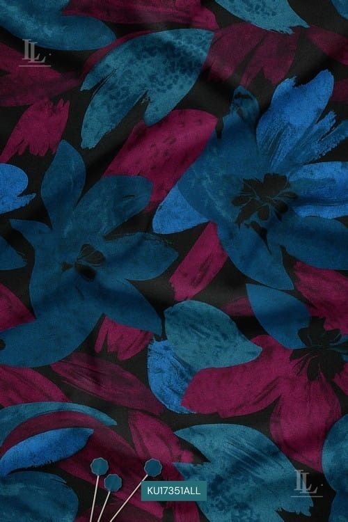 Watercolor Floral Contemporary Digital Print Fabric