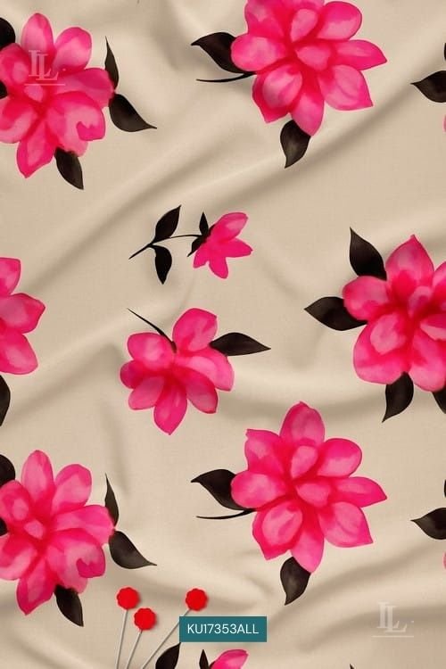 Watercolor Floral Contemporary Digital Print Fabric